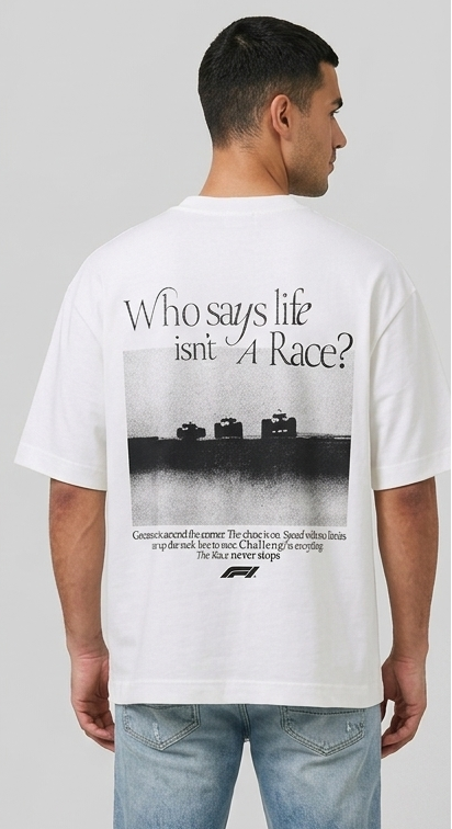 Camiseta Oversized Estampada Formula 1 - H&M