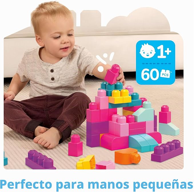 Gran Bolsa de Construcción First Builders de 60 Piezas – Mega Bloks en oferta outlet Colombia saldos a huevo