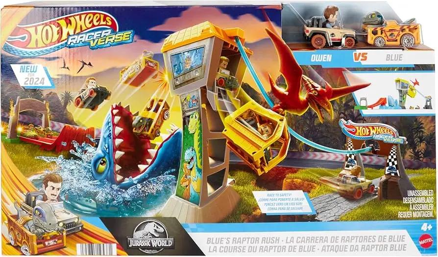 Hot Wheels Racerverse Jurassic World La Carrera de Raptores de Blue en oferta outlet Colombia saldos a huevo