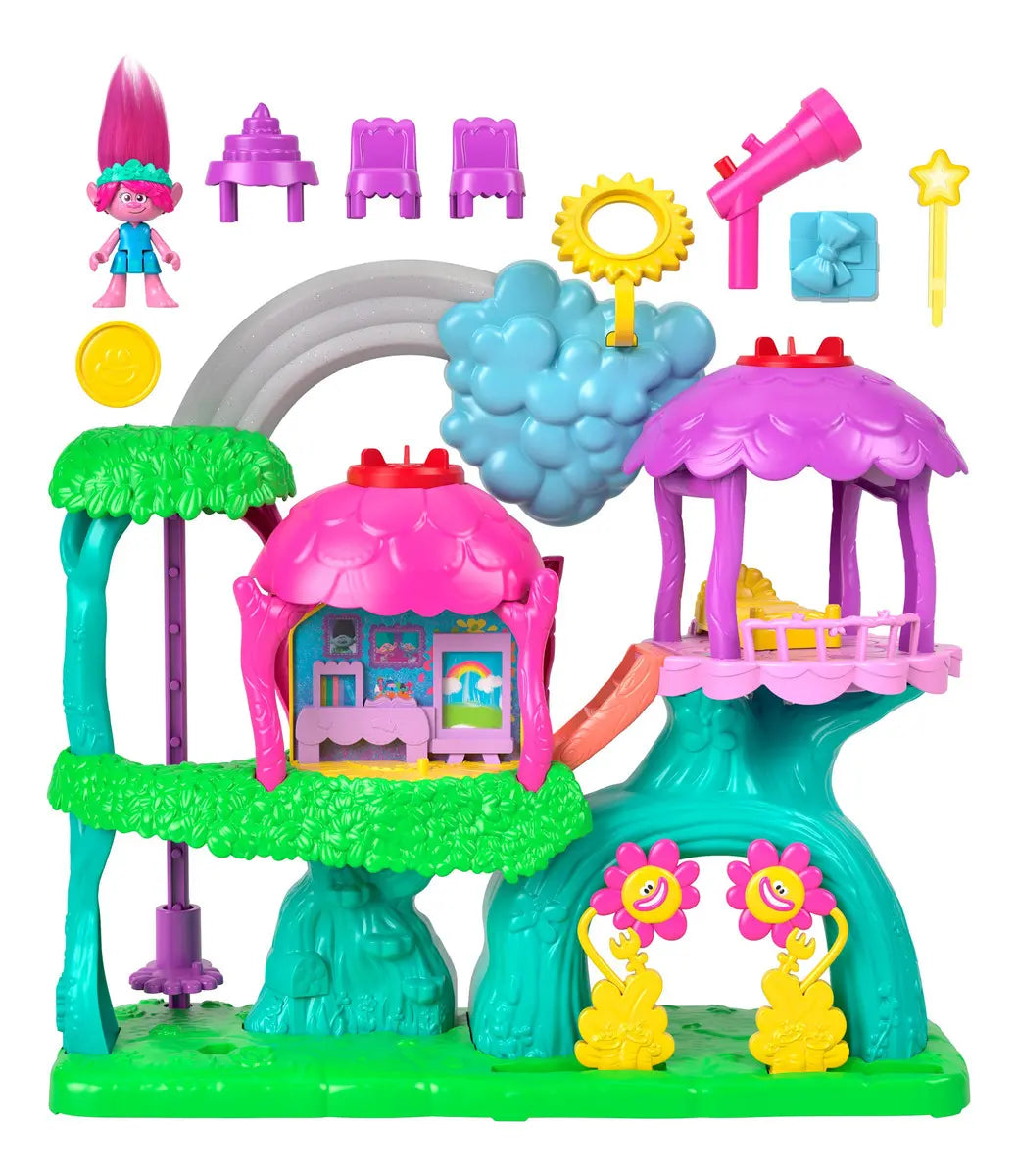 Imaginext Trolls Casa del Árbol de Poppy con Luces y Sonidos - Fisher-Price