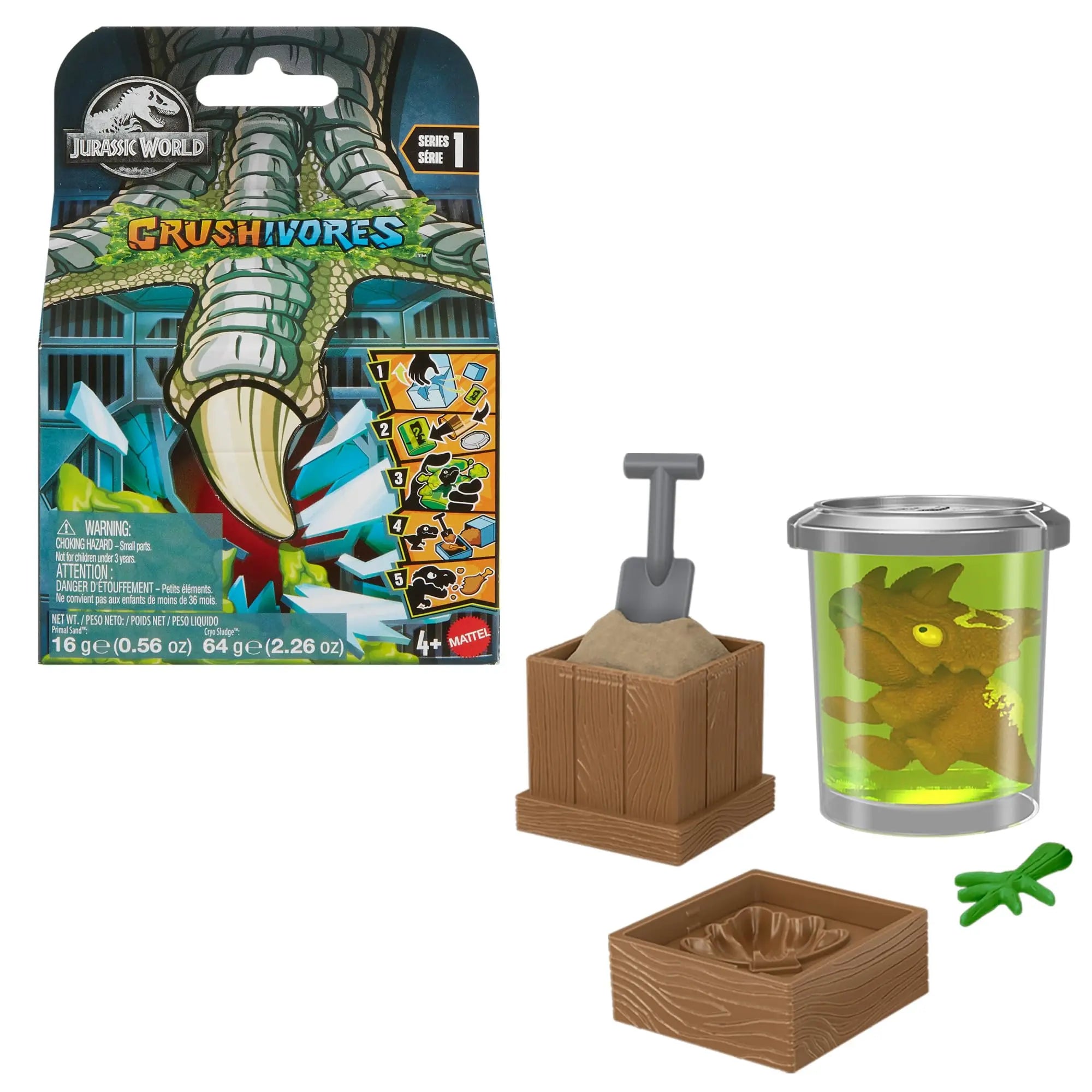 Jurassic World Crushivores Dinosaurio Mini Sorpresa con Accesorios - Mattel