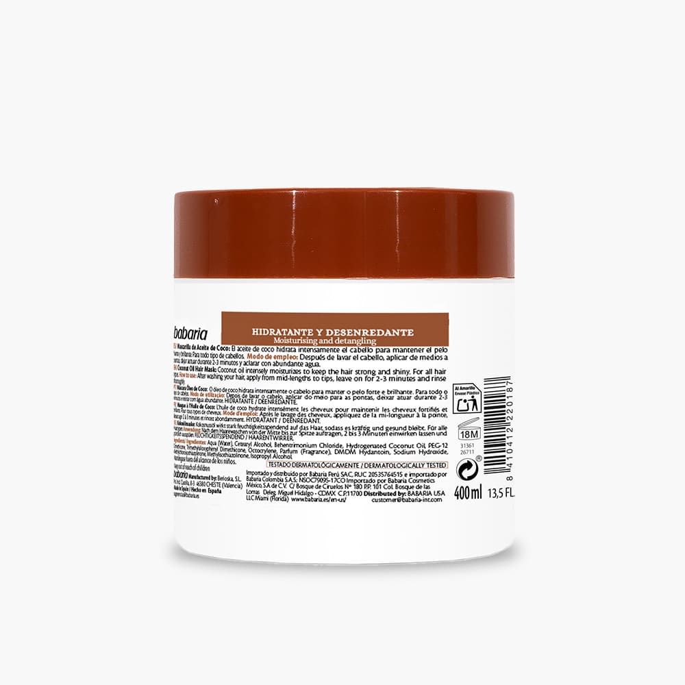 Mascarilla capilar de Aceite de Coco Babaria 400ml en oferta outlet Colombia saldos a huevo