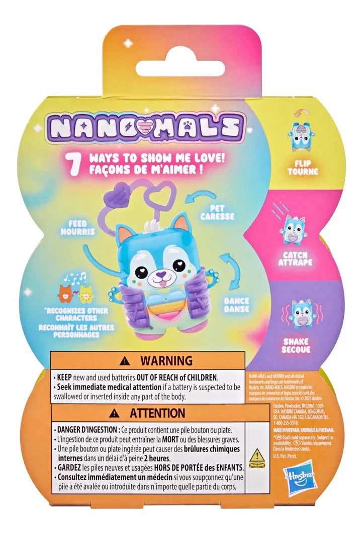 Mascota Electrónica Interactiva Nano-mals Neon Brights - Hasbro
