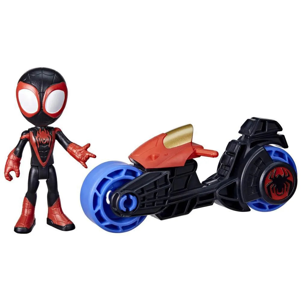 Figura Miles Spin Morales con Motocicleta Spidey y sus Sorprendentes Amigos