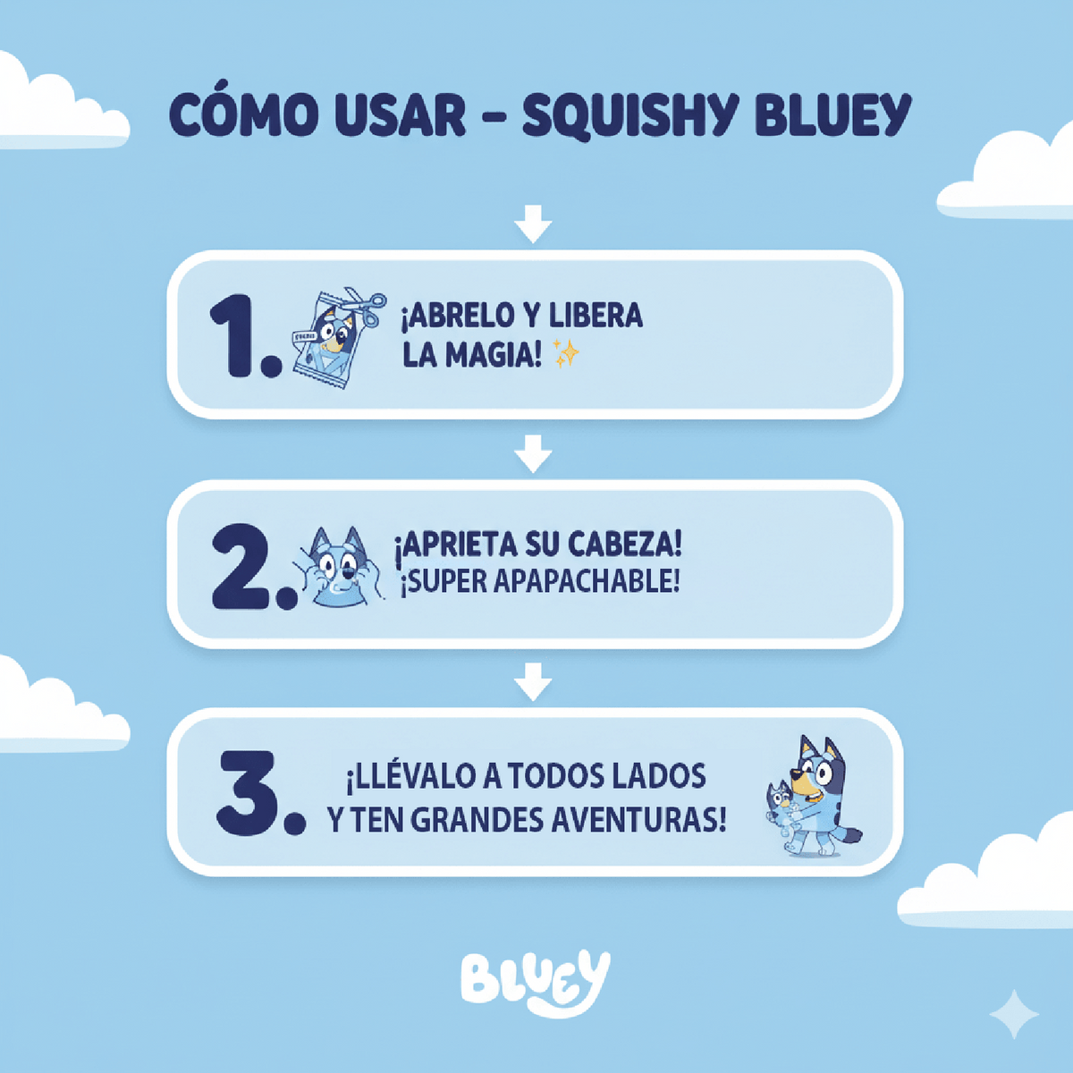 Peluche Squishy Head Bluey – Bluey