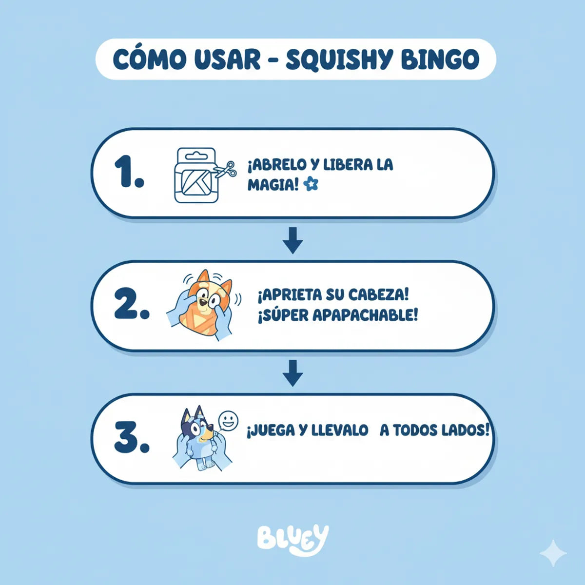 Peluche Squishy Head Bingo – Bluey en oferta outlet Colombia saldos a huevo