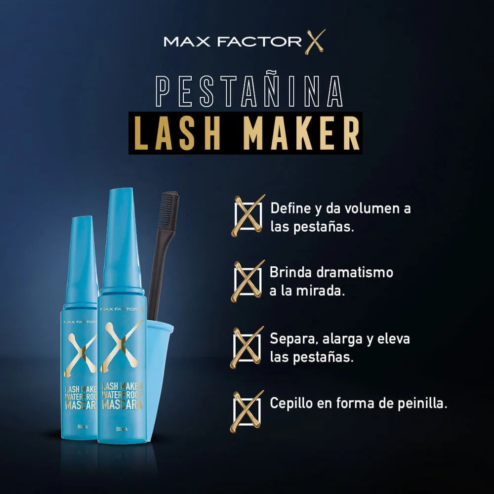 Pestañina Lash Maker Tono Negro 12 ml x 2 Unidades – Max Factor