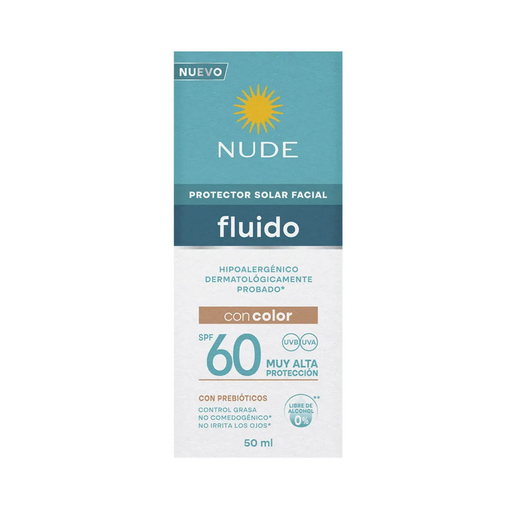 Protector Solar Facial Fluido con Color SPF 60 – 50 ml – Nude