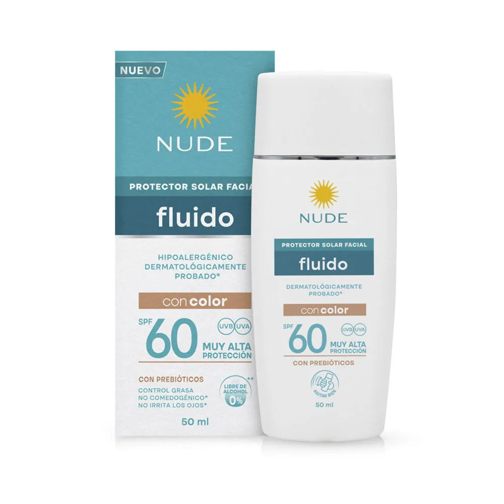 Protector Solar Facial Nude Fluido con Color SPF 60 50ml en oferta outlet Colombia saldos a huevo