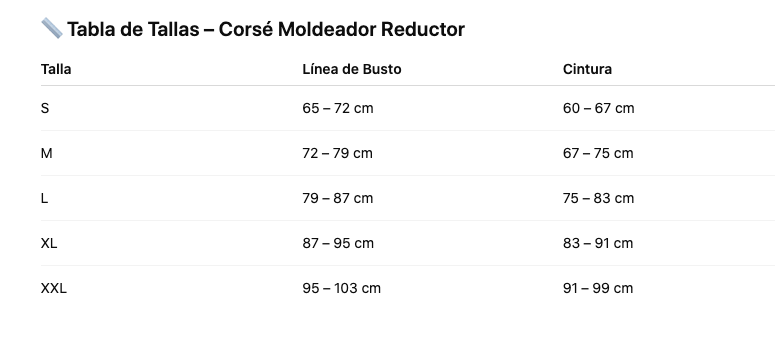 Corsé Moldeador Reductor
