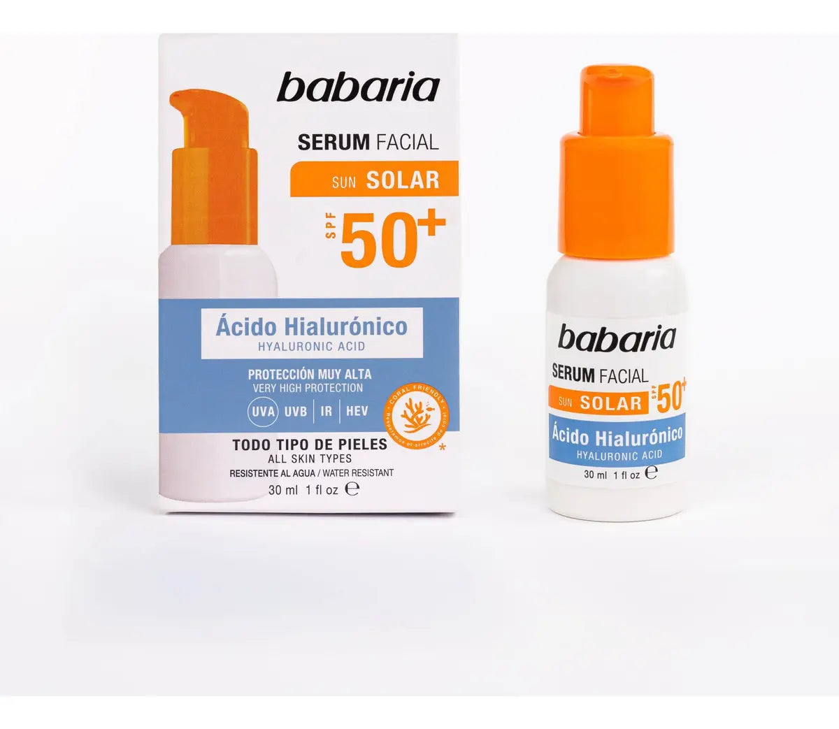 Sérum Facial Solar con Ácido Hialurónico FPS 50+ – Babaria