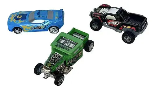 Set de 3 Carros Pull Back Fast Racers Verde - Azul - Negro Hot Wheels en oferta outlet Colombia saldos a huevo