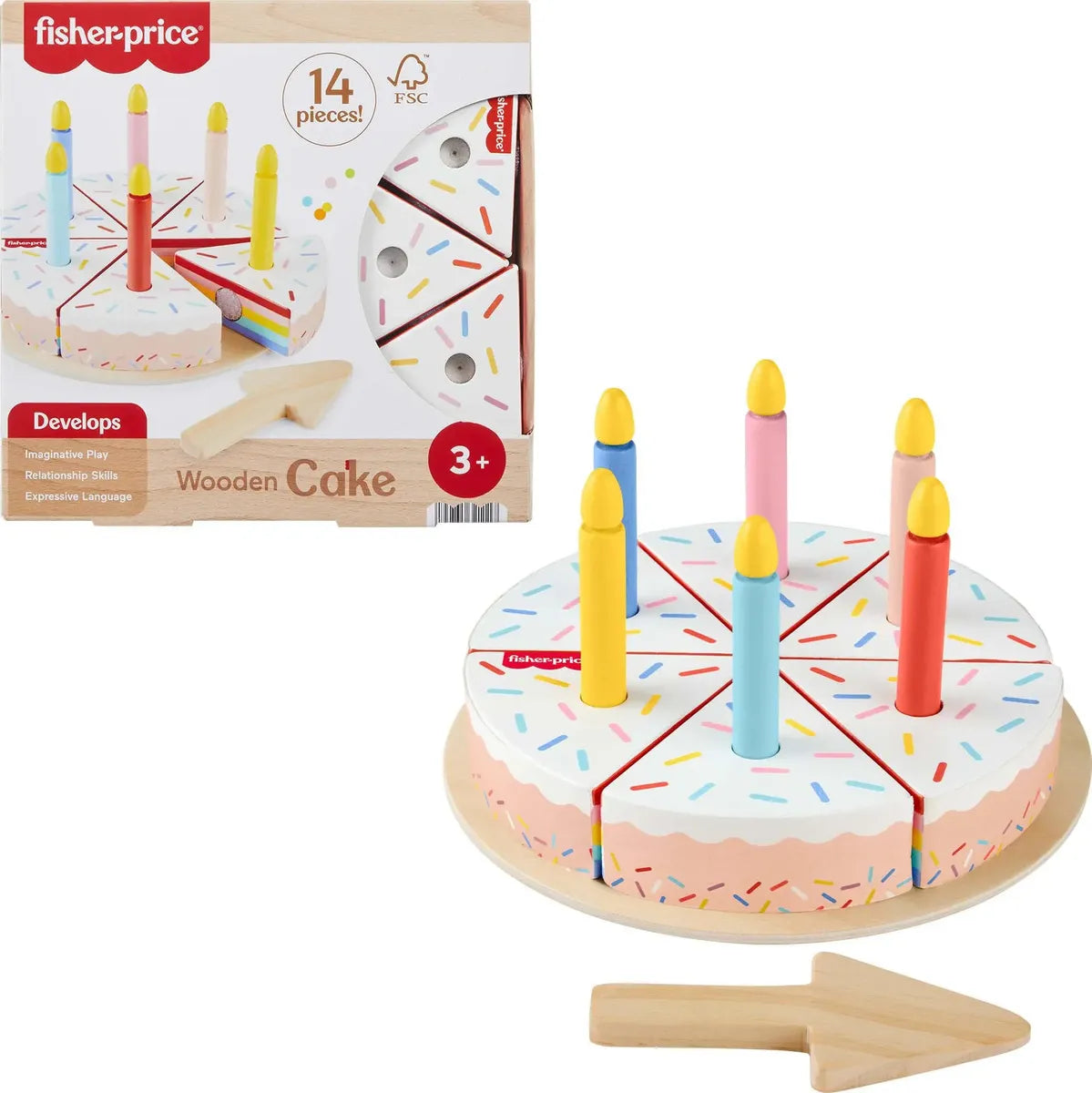 Set de Pastel de Madera 14 Piezas – Fisher Price en oferta outlet Colombia saldos a huevo