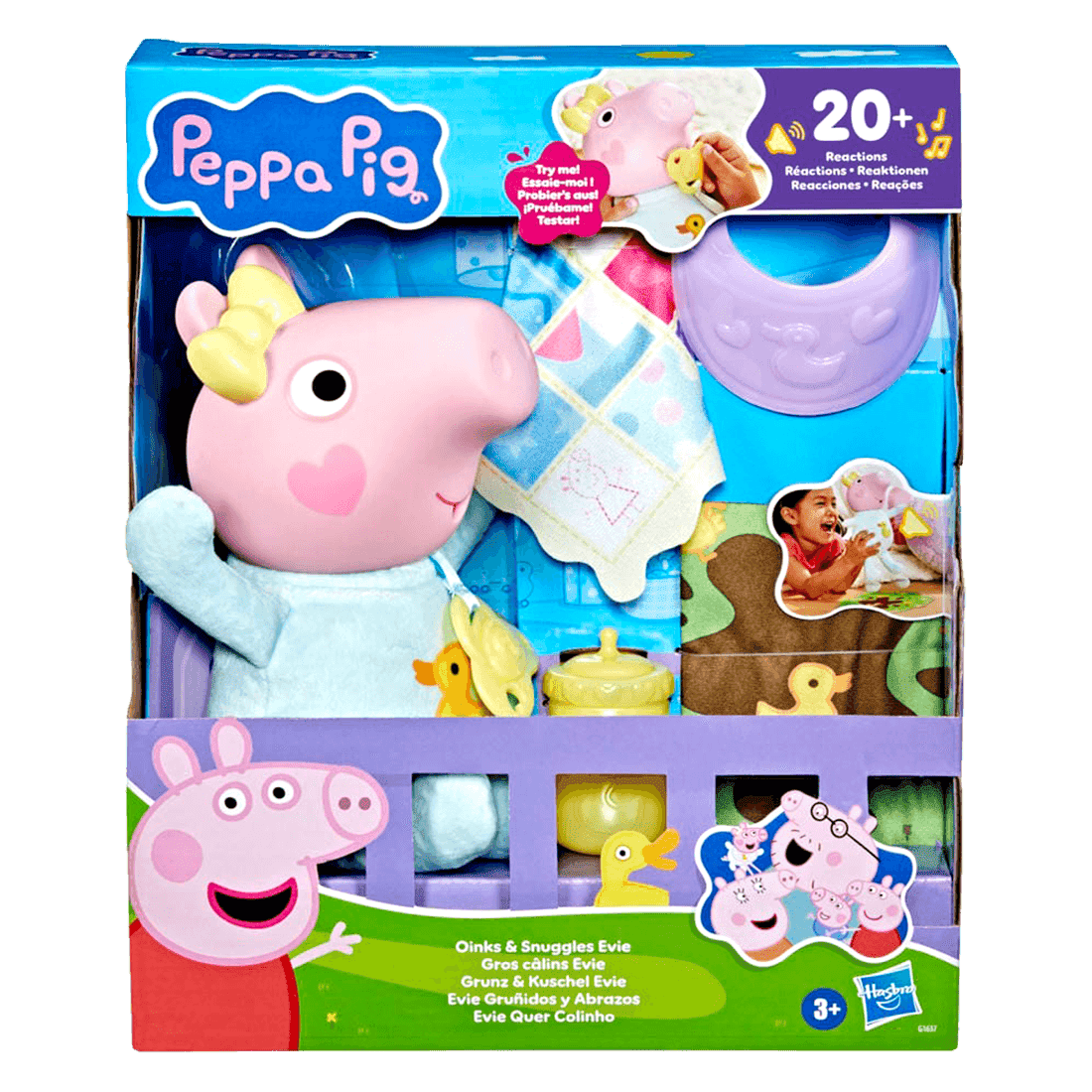 Muñeca Interactiva Evie Gruñidos y Abrazos Peppa Pig - Hasbro
