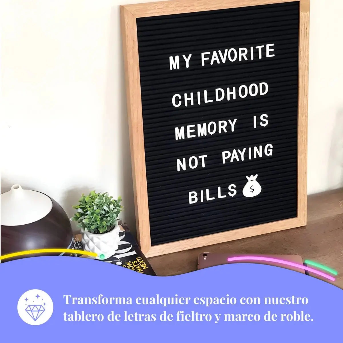 Tablero Pizarra de Fieltro con Letras – Decorativo y Personalizable (40x28 cm) en oferta outlet Colombia saldos a huevo