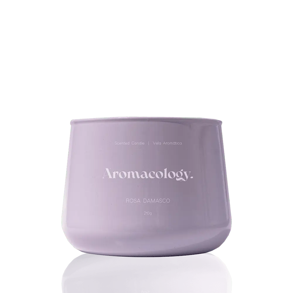 Vela Aromática Rosa Damasco 210gr - Aromacology