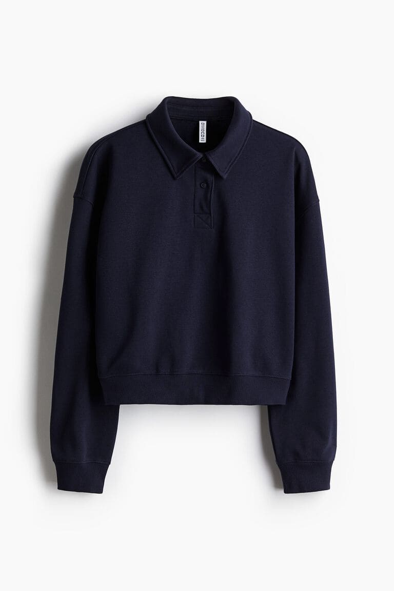 Camisa Polo Tipo Sudadera Manga Larga Mujer – H&M