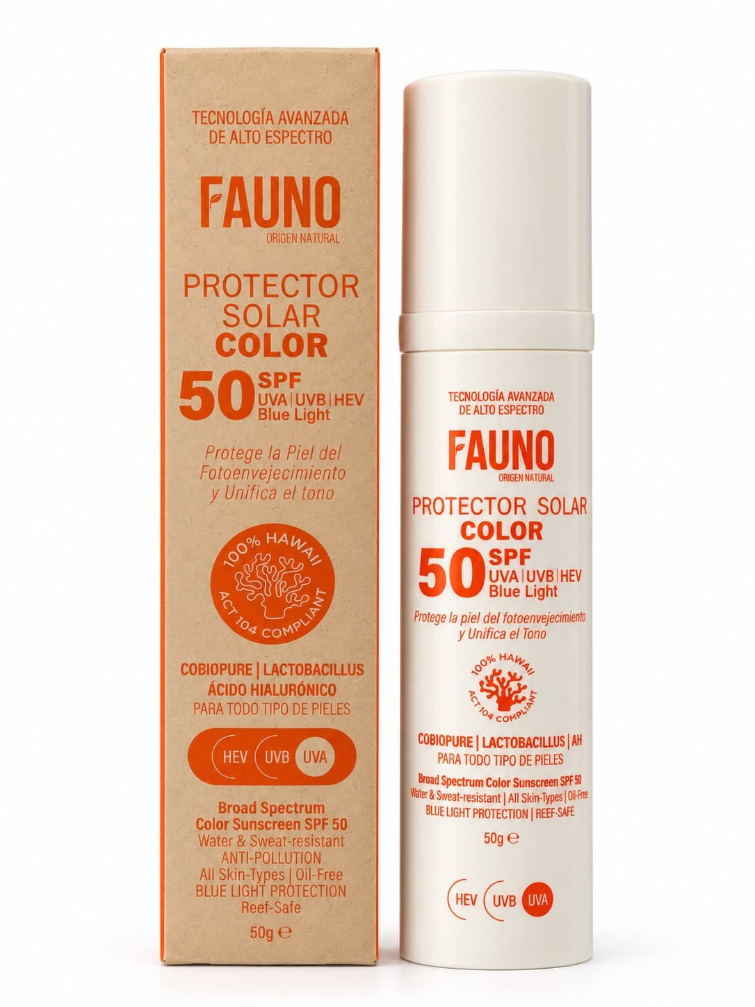Protector Solar Facial Color SPF 50 de 50 g – Fauno