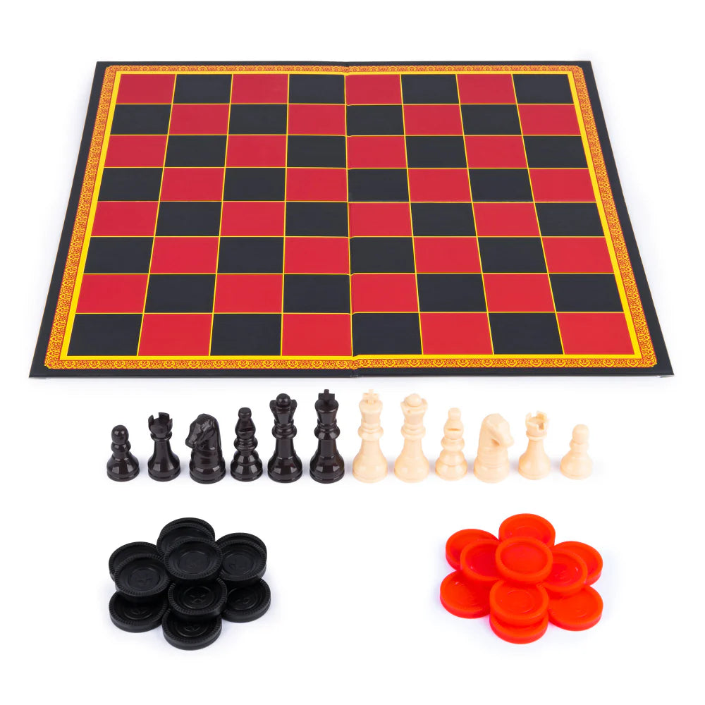 Ajedrez, Damas y 3 en Raya - Spin Master Games