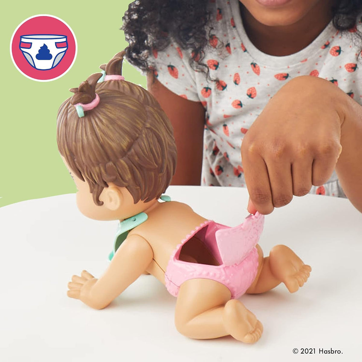 Muñeca Baby Alive Lil Snacks Pelo Café Hora de Comer – Hasbro