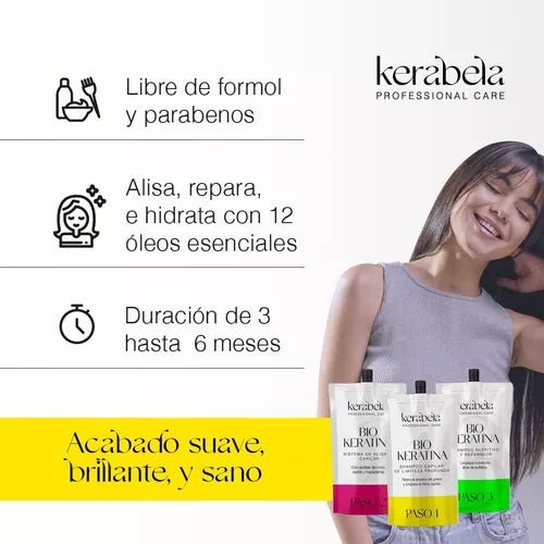 BIO KERATINA Kit 3 pasos - Kerabela - Saldos A Huevo