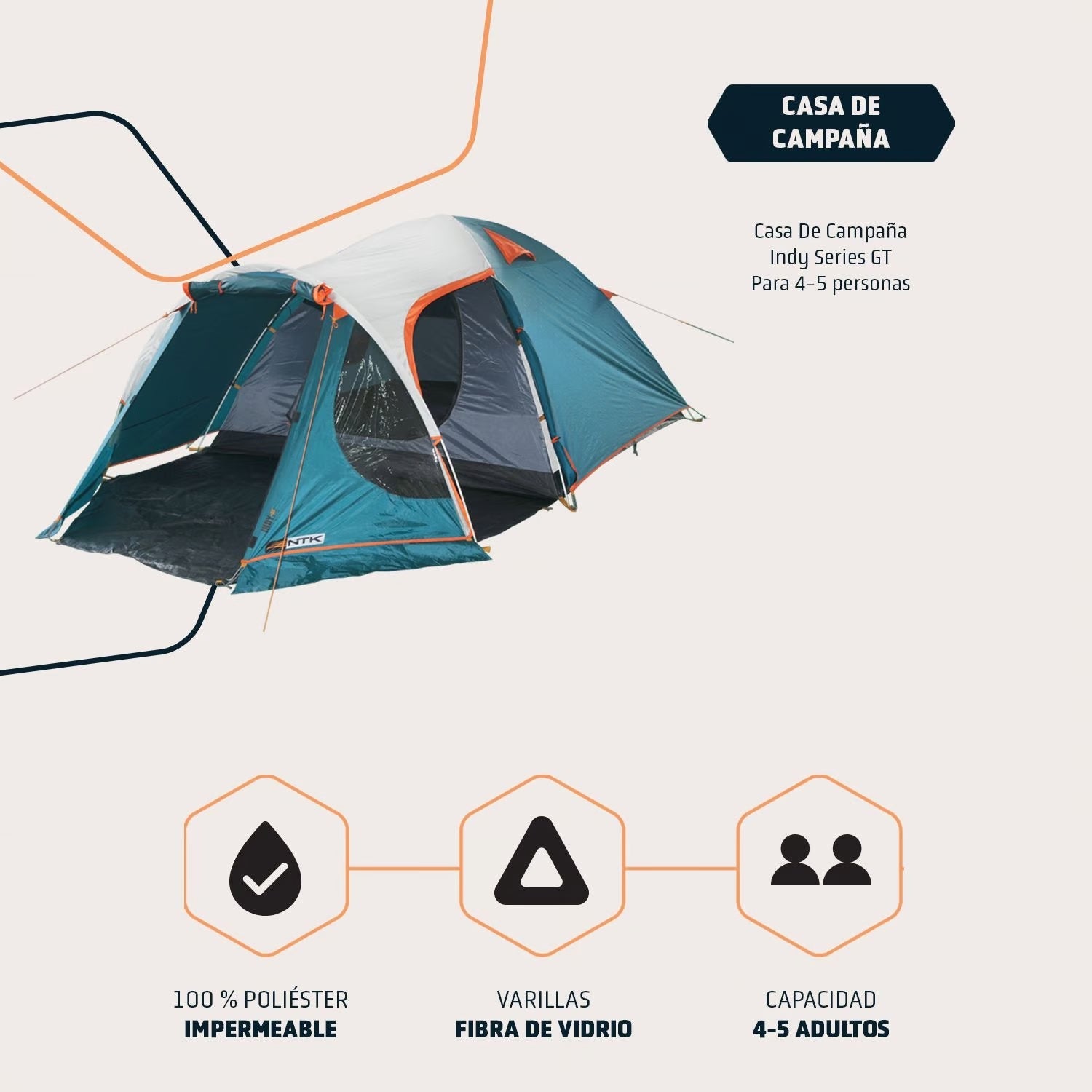 Carpa para 5 INDY Tienda De Campaña Camping - NTK en oferta outlet Colombia saldos a huevo