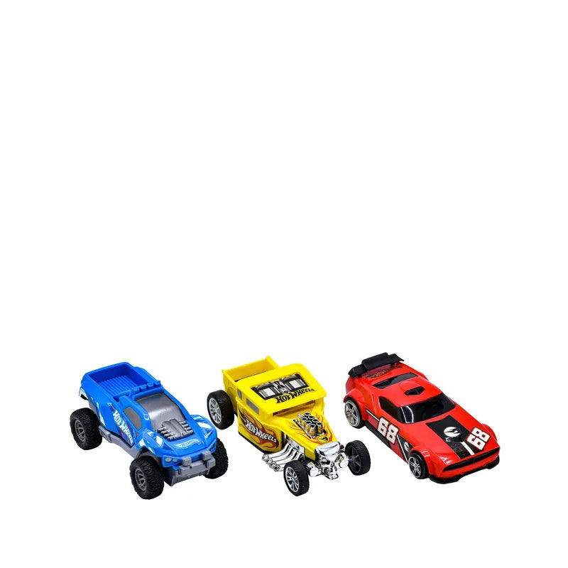 Set de 3 Carros Pull Back Fast Racers Hot Wheels en oferta outlet Colombia saldos a huevo