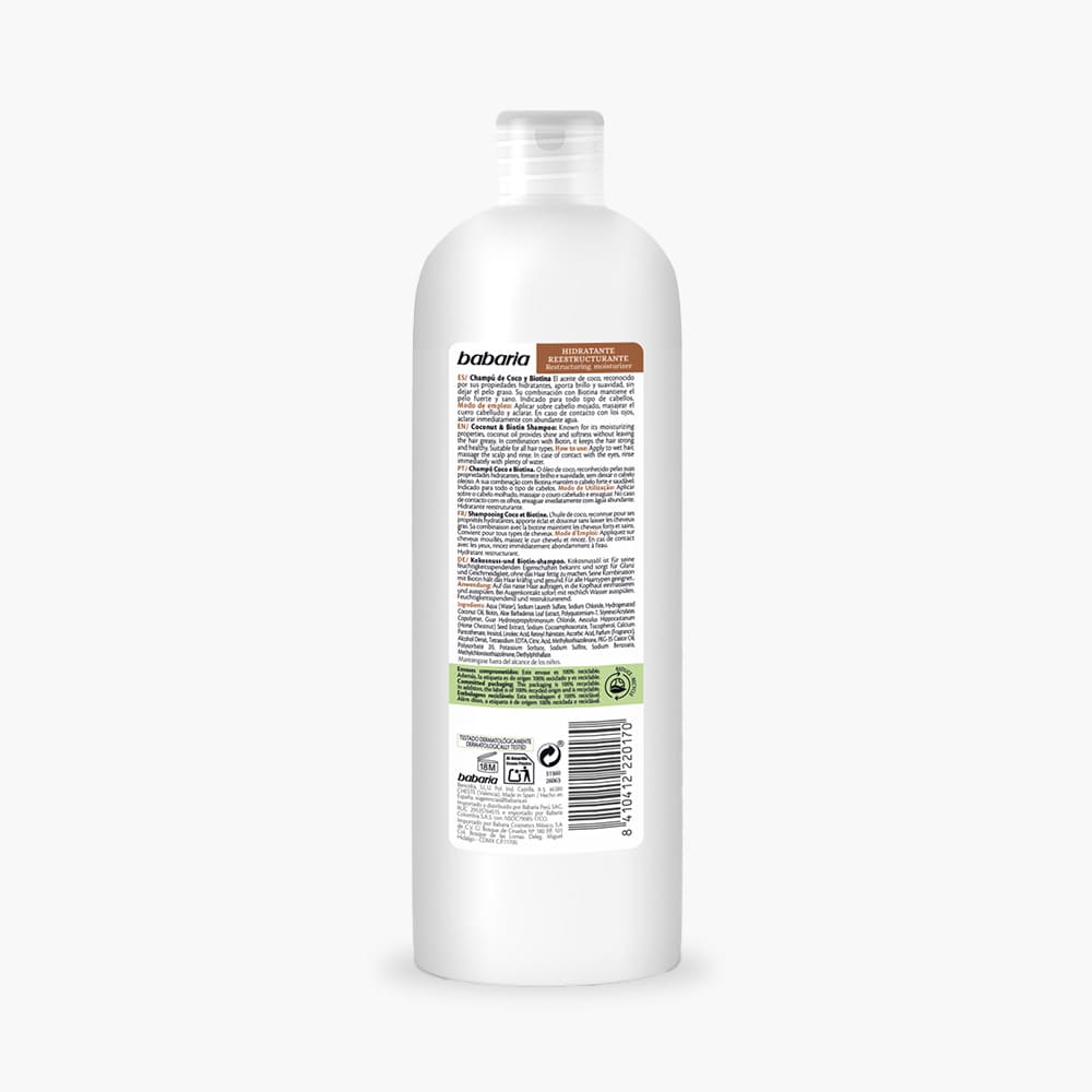 Champú de Coco y Biotina x 700 ml Shampoo - Babaria