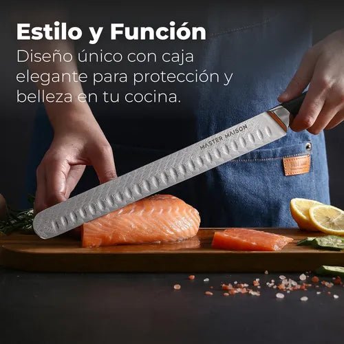 Cuchillo Cocina Japones Acero Damasco Afilado - Master Maison - Saldos A Huevo