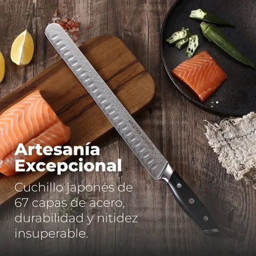Cuchillo Cocina Japones Acero Damasco Afilado - Master Maison - Saldos A Huevo