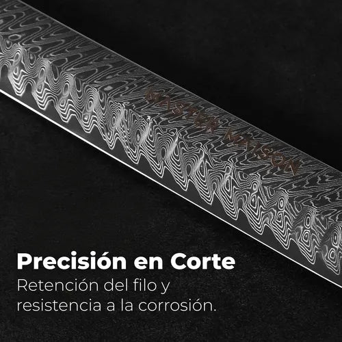 Cuchillo Cocina Japones Acero Damasco Afilado - Master Maison - Saldos A Huevo