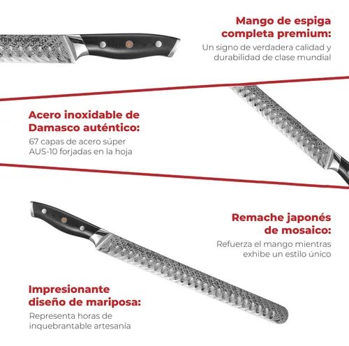 Cuchillo Cocina Japones Acero Damasco Afilado - Master Maison - Saldos A Huevo