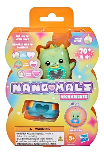 Mascota Electrónica Interactiva Nano-mals Neon Brights - Hasbro