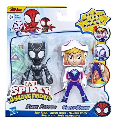 Figura Spidey And Friends Black Panter & Ghost Spider 10cm - Saldos A Huevo