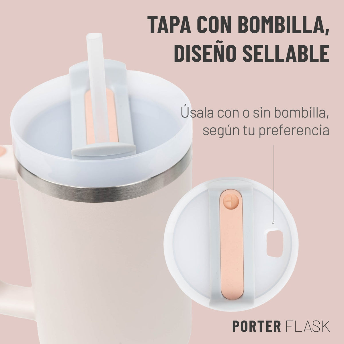 FIRE 40 Vaso Termo Termico 1,2L Acero Inox Rosa - Porter Flask - Saldos A Huevo