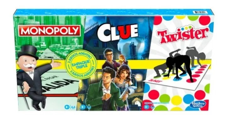 Combo Monopoly, Clue y Twister - Hasbro en oferta outlet Colombia saldos a huevo
