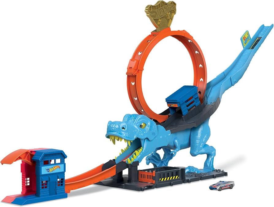 Pista T-Rex Chomp Down Azul - Hot Wheels