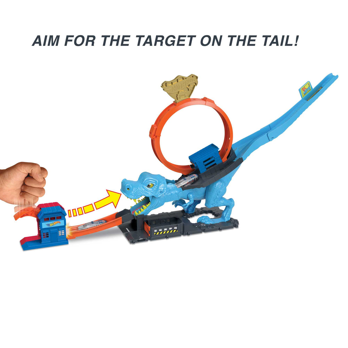 Pista T-Rex Chomp Down Azul - Hot Wheels