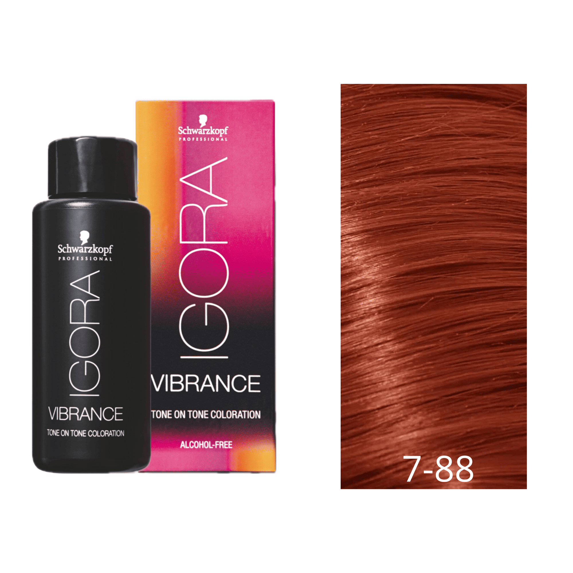 Igora Vibrance tono 7 - 88 Rubio Medio Rojo intenso 60ml - Saldos A Huevo
