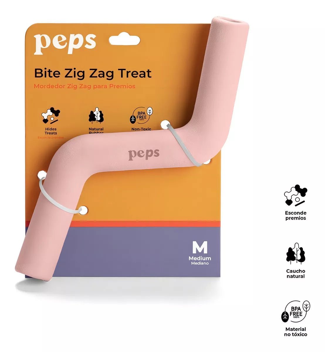 Juguete Interactivo Perro Zigzag Caucho Talla M Color Rosa - Peps - Saldos A Huevo