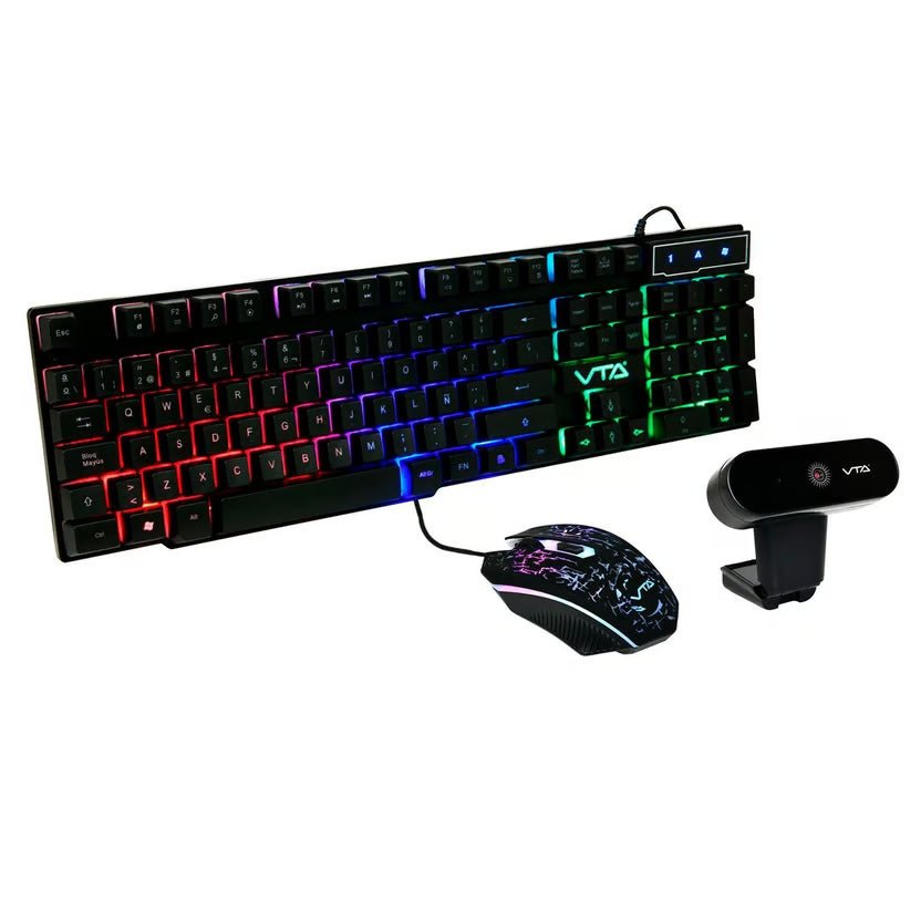 Kit Gamer 3 En 1 Camara Web 720P Teclado y Mouse - VTA - Saldos A Huevo
