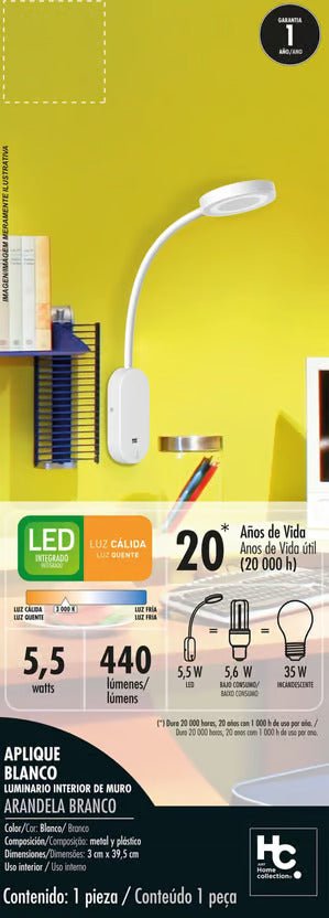Lampara aplique Blanco LED Home Collection en oferta outlet Colombia saldos a huevo