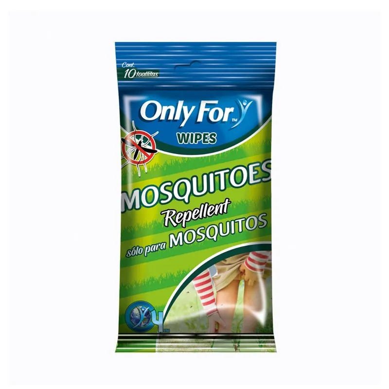 Pañitos Húmedos Only For Repelente de Mosquitos x 10 und - Saldos A Huevo
