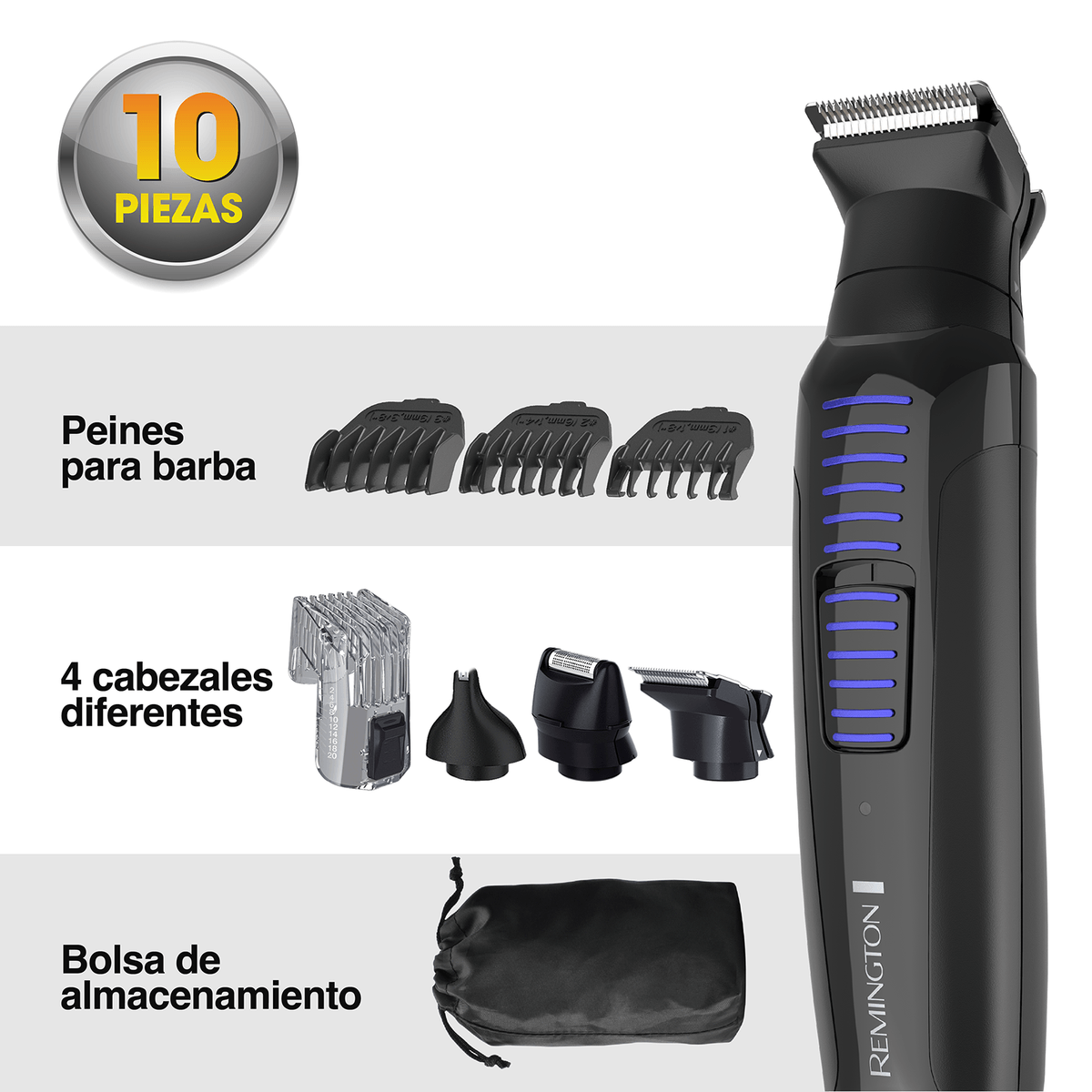 Recortadora Recargable Kit Barba y Bigote PG6125 - Remington - Saldos A Huevo