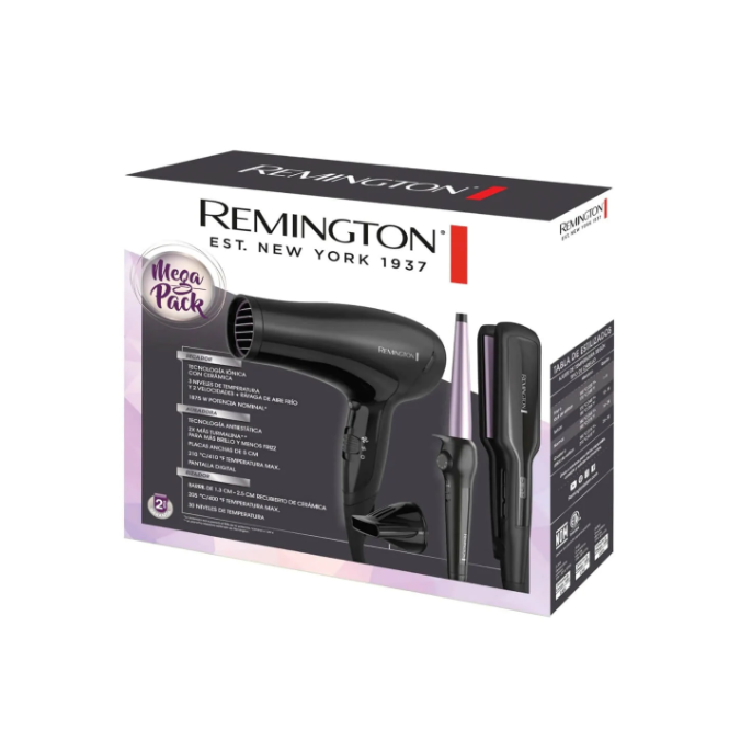 Set Midnight Lila Plancha + Secadora + Rizador - Remington