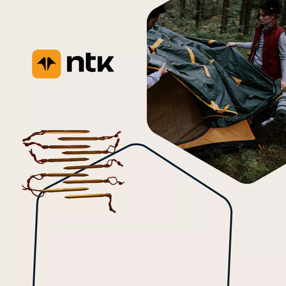 Set de 10 Estacas Para Carpa en Acero - NTK - Saldos A Huevo