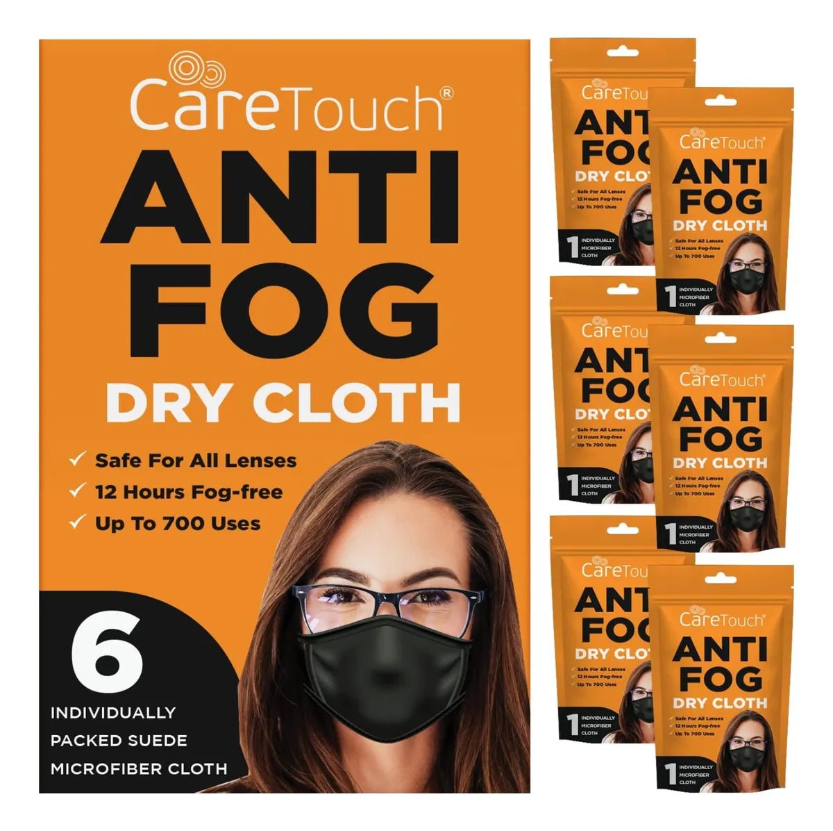 Set de 6 Paños Antiempañantes de Microfibra para Gafas y Lentes – Care Touch - Saldos A Huevo