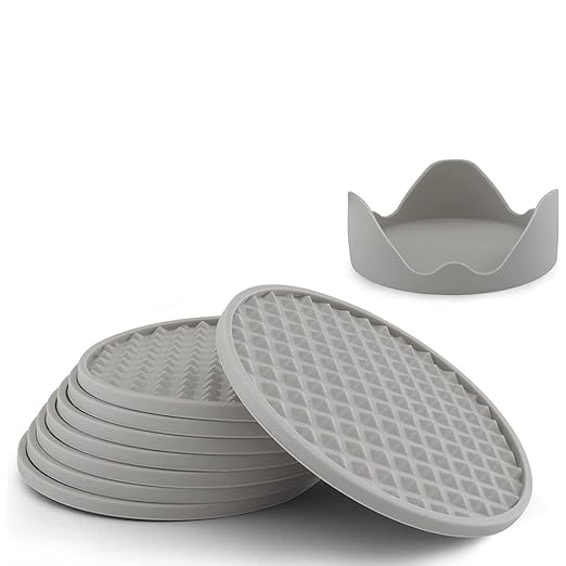 Set de portavasos en silicona x 8 unidades Gris - Saldos A Huevo