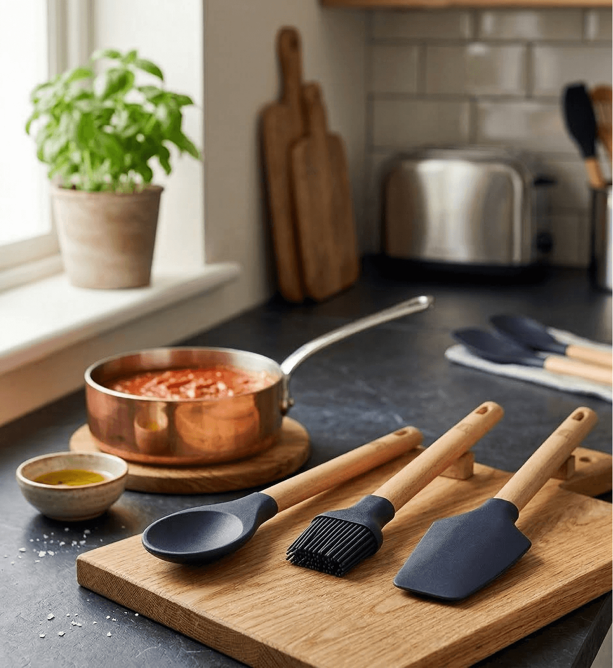 Set de 3 Utensilios de Cocina en Silicona y Madera – Bergner en oferta outlet Colombia saldos a huevo