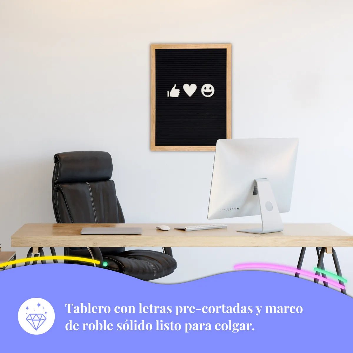 Tablero Pizarra de Fieltro con Letras – Decorativo y Personalizable (40x38 cm) - Saldos A Huevo